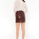 Bellatrix Maroon Leather Skirt Women Jeyka