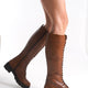 Elisa Genuine Knee High Leather Tan Boots