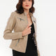 Nita Beige Leather Jacket Women Jeyka