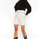 Norma White Leather Shorts Women