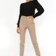 Joel Beige Leather Pants Women
