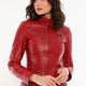 Sonia Red Leather Jacket Women Jeyka