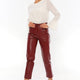 Joel Red Leather Pants Women