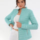 Clara Puffer Mint Leather Jacket Women Jeyka