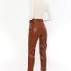 Soho Tan Leather Pants Women
