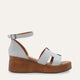 Camellia Genuine Leather Women Sandals White