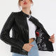 Bonnie Quilted Black Leather Jacket Women Jeyka