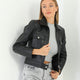 Astrid Glossy Black Leather Jacket Women