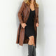 Brenda Brown Leather Trench Coat