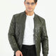 Como Green Patterned Leather Jacket