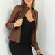 Jade Brown Leather Jacket Women