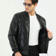 Taranto Black Patterned Leather Jacket