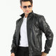 Roslin Black Leather Jacket Men