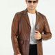 Lanark Brown Leather Jacket Men