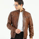 Roslin Brown Leather Jacket Men