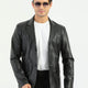 Lanark Black Leather Jacket Men