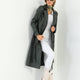 Tracy Black Leather Trench Coat