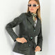 Esta Dark Gray Leather Jacket Women