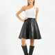 Luna Black Leather Skirt