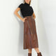 Frankie Brown Long Leather Skirt Women