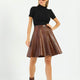 Luna Brown Leather Skirt