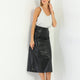 Frankie Black Long Leather Skirt Women