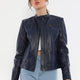 Bonnie Blue Leather Jacket Women Jeyka