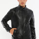 Pedro Black Leather Jacket Men