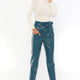 Soho Blue Leather Pants Women