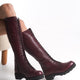 Elisa Genuine Knee High Leather Burgundy Boots