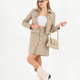 Astrid Beige Leather Skirt Women