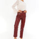 Joel Red Leather Pants Women