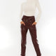 Soho Maroon Leather Pants Women