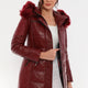 Chloe Maroon Leather Jacket Women Jeyka