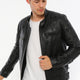 Bruno Black Leather Jacket Men Jeyka