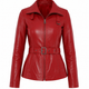 Azra Red Leather Jacket Women Jeyka