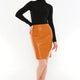 Mid Saffron Leather Skirt Women