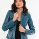 Nita Blue Leather Jacket Women Jeyka