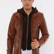 Luca Tan Leather Jacket Men