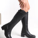 Fano Genuine Knee High Leather Black Boots