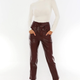 Soho Maroon Leather Pants Women