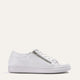 Zip Genuine Leather Women Sneakers White