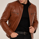 Tom Tan Leather Jacket Men Jeyka