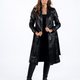 Agatha Black Leather Trench Coat Women Jeyka