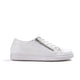 Zip Genuine Leather Women Sneakers White