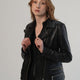 Rina Black Leather Jacket Women