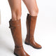 Vinalia Genuine Knee High Leather Tan Boots