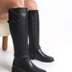Vinalia Genuine Knee High Leather Black Boots