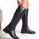 Vinalia Genuine Knee High Leather Black Boots
