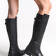 Terme Genuine Knee High Leather Black Boots